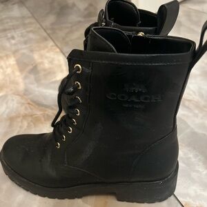 Coach Lyra Bootie black leather combat boot size 7B